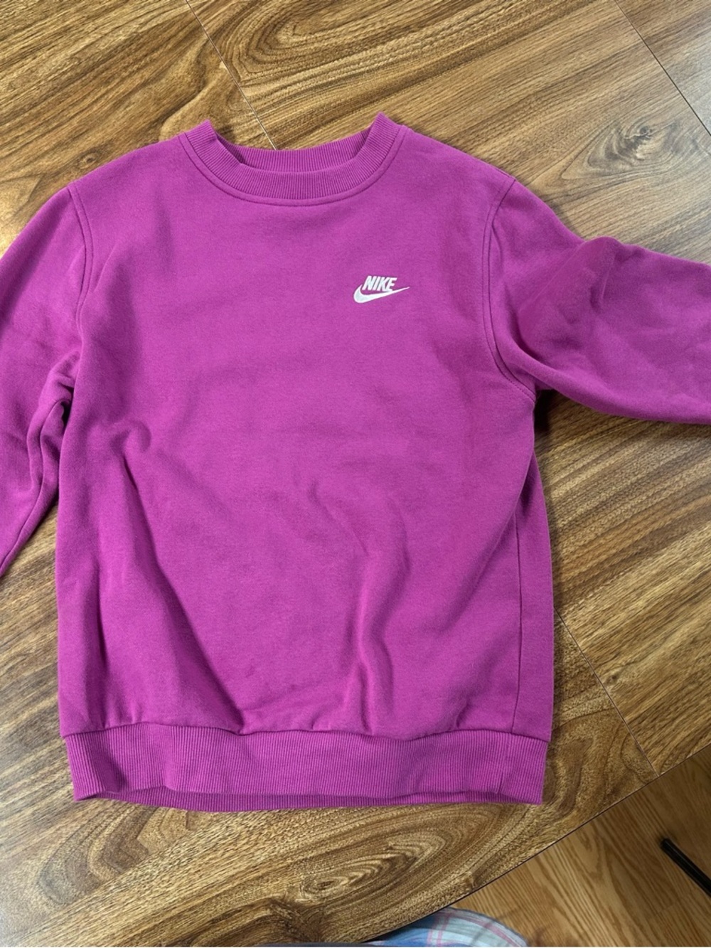 Nike Magenta Crewneck Sweatshirt with White Swoosh
